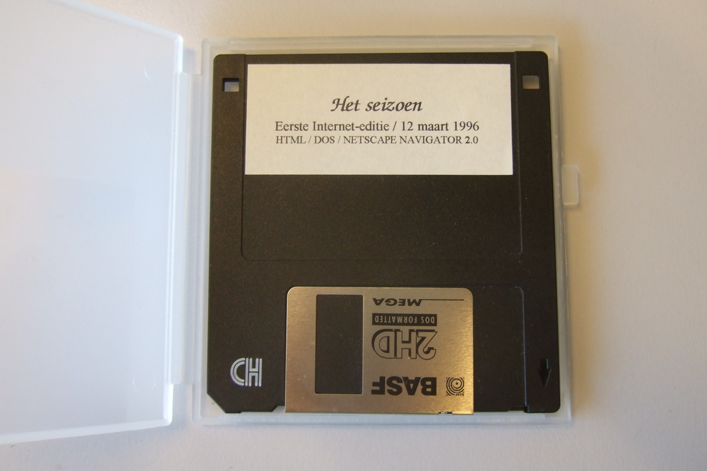 Photograph of floppy with descriptive information on label
