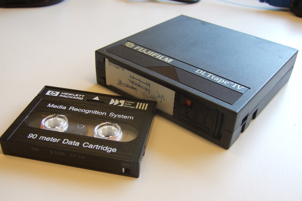 DDS-1 (left) and DLT-IV (right) tape