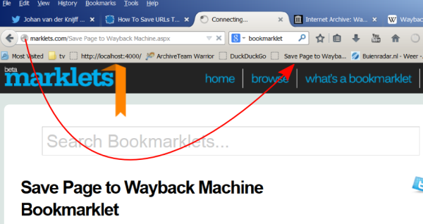 Installation of bookmarklet