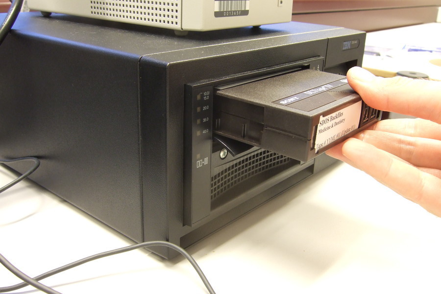 Photograph of DLT-IV drive with tape