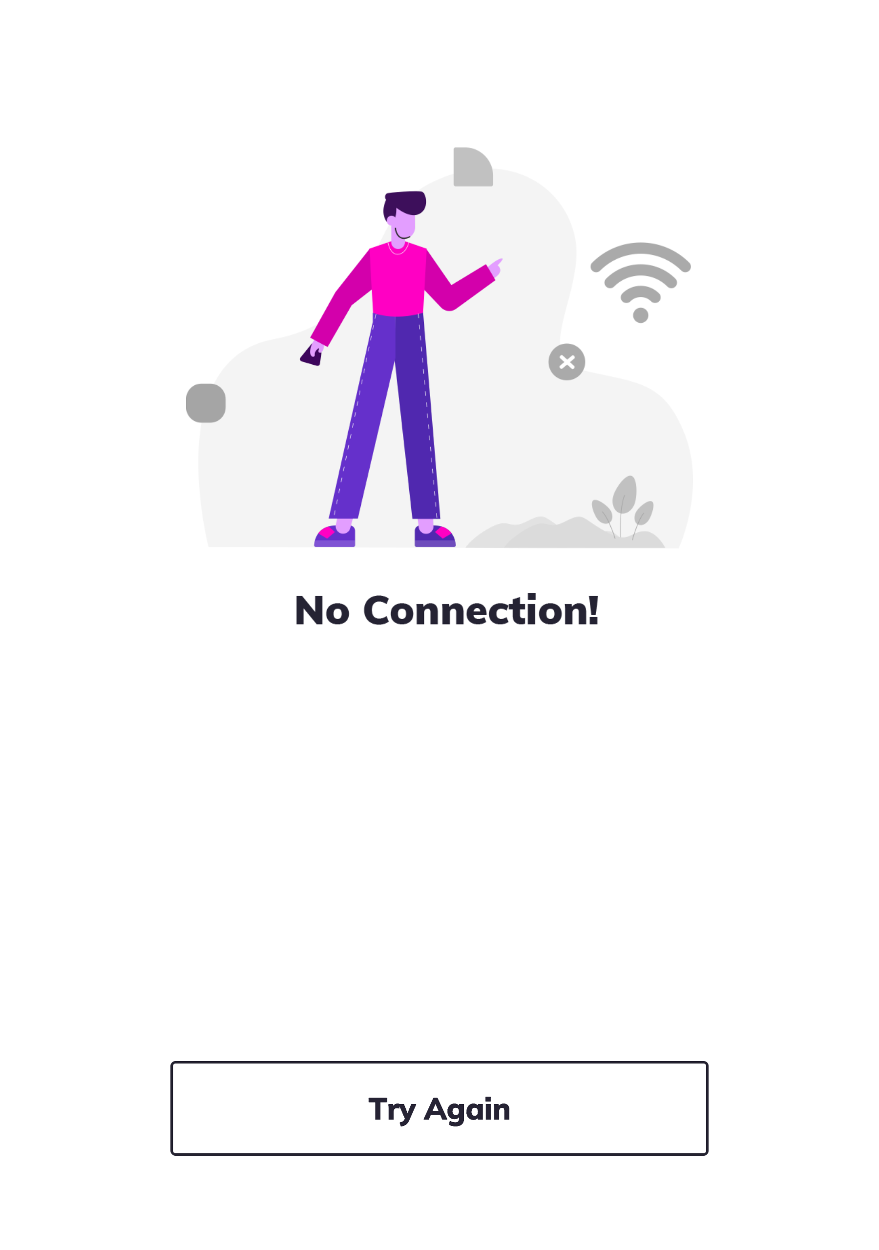 Startup screen of ARize app after disabling internet connection.